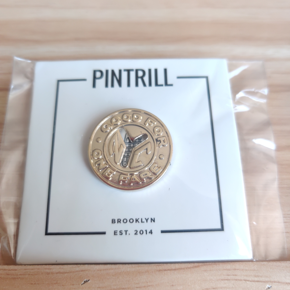 Pintrill Classic New York City Subway Token Enamel Pin